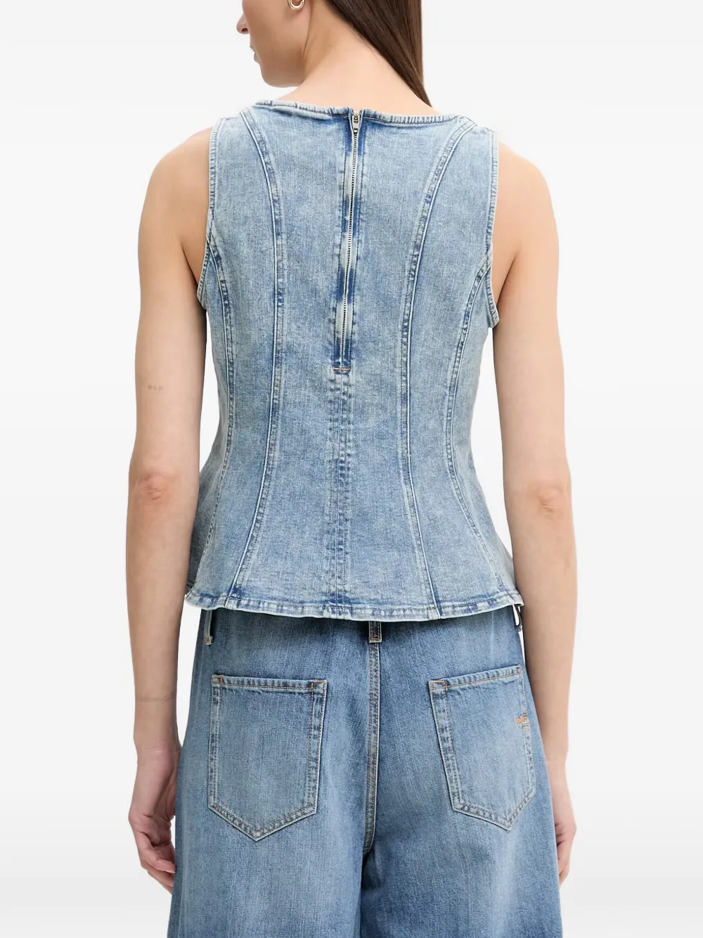 Levi's Leighton mouwloze peplum top Blauw