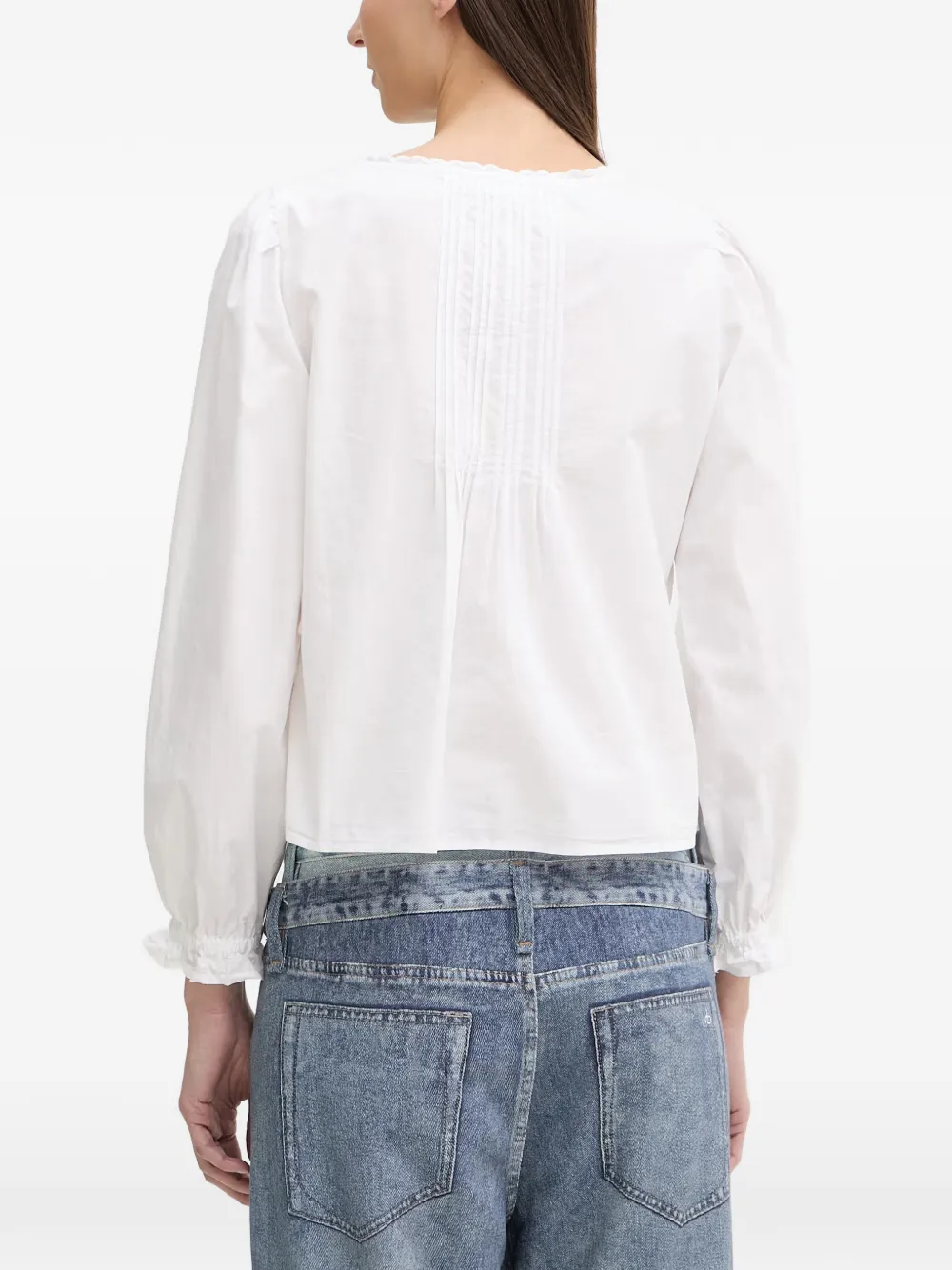 Levi's pin-tuck wrap-style blouse Wit