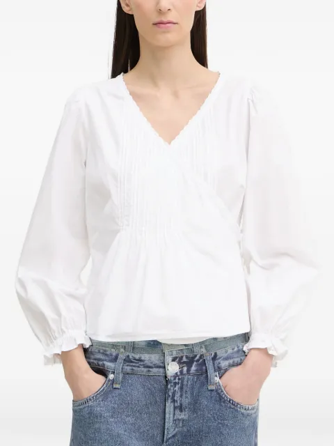 Levi's pin-tuck wrap-style blouse