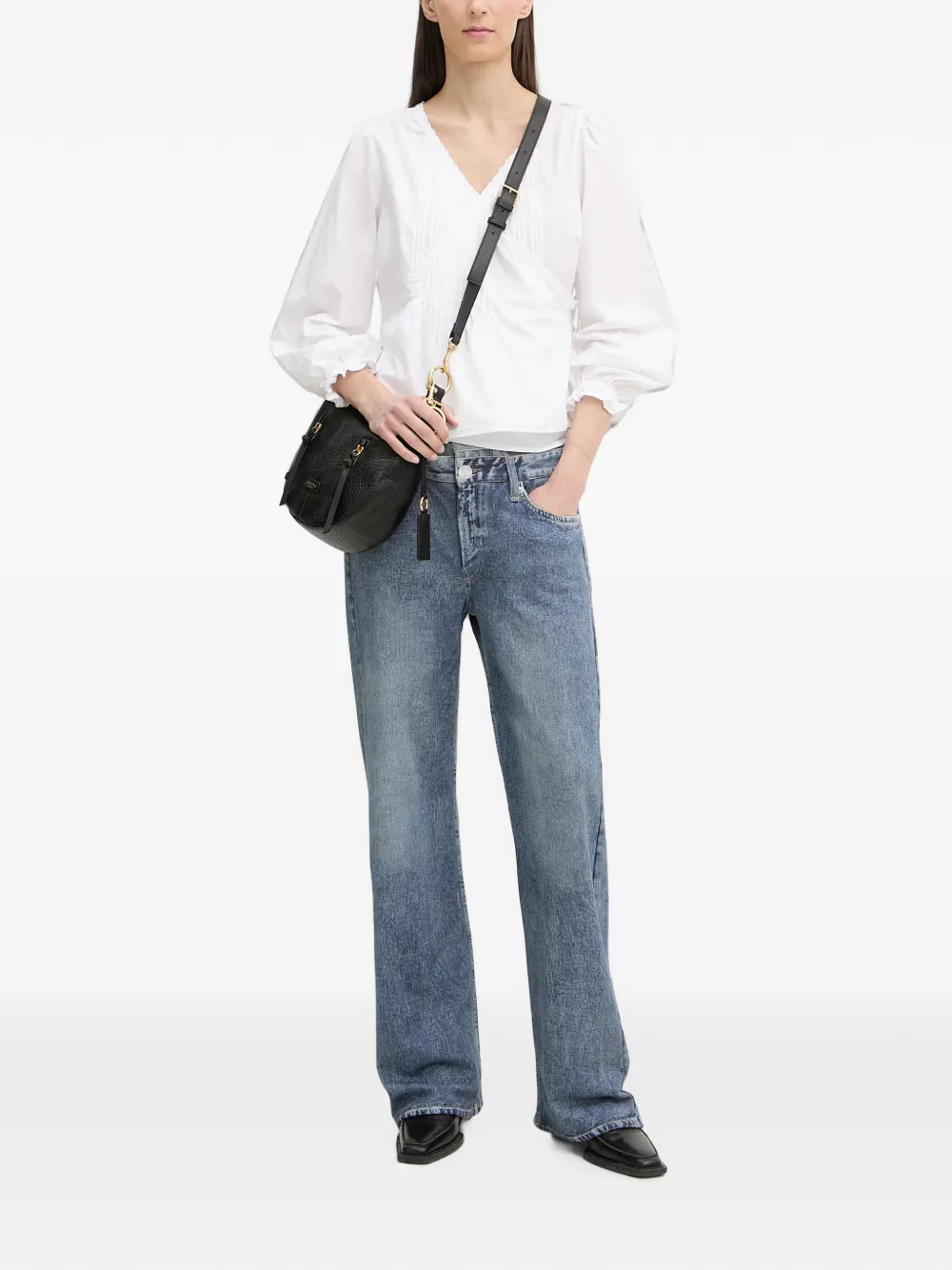 Levi's pin-tuck wrap-style blouse Wit