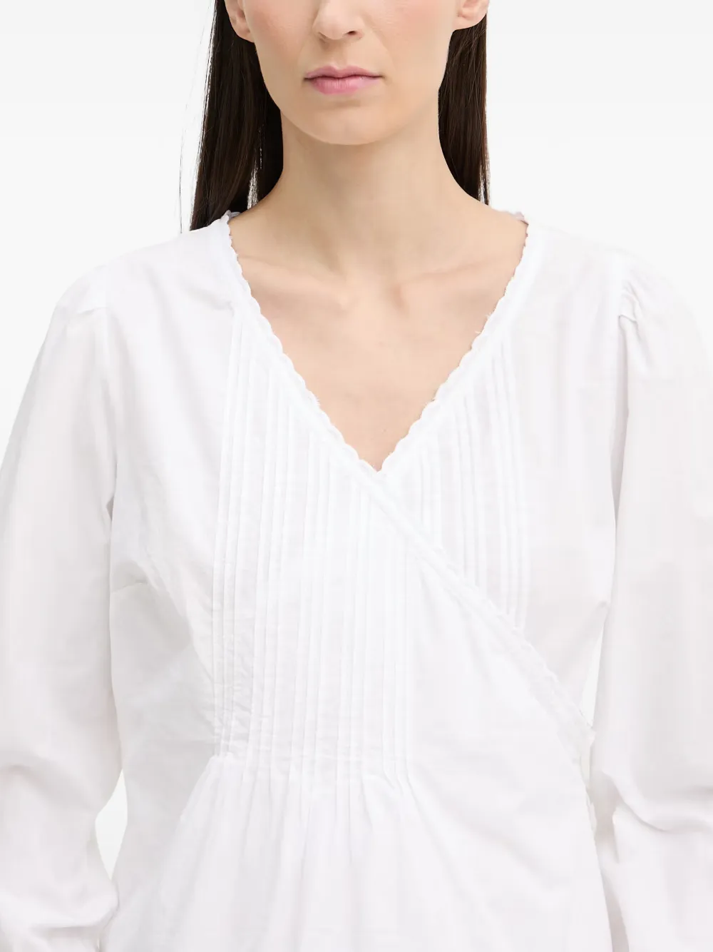 Levi's pin-tuck wrap-style blouse Wit