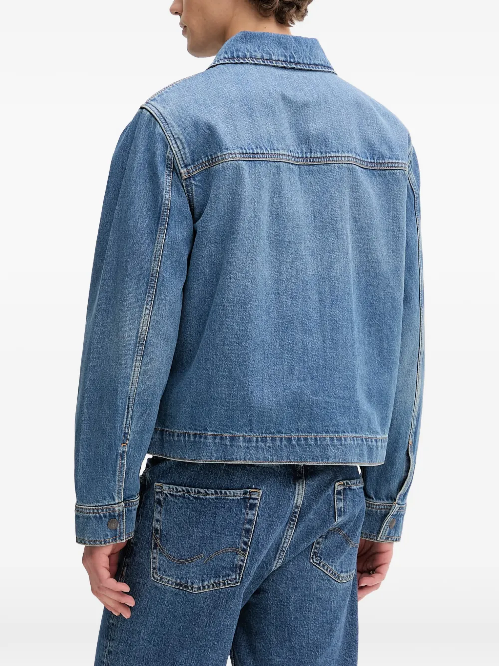 Levi's Cristobal Garage zip-up denim jacket Blauw