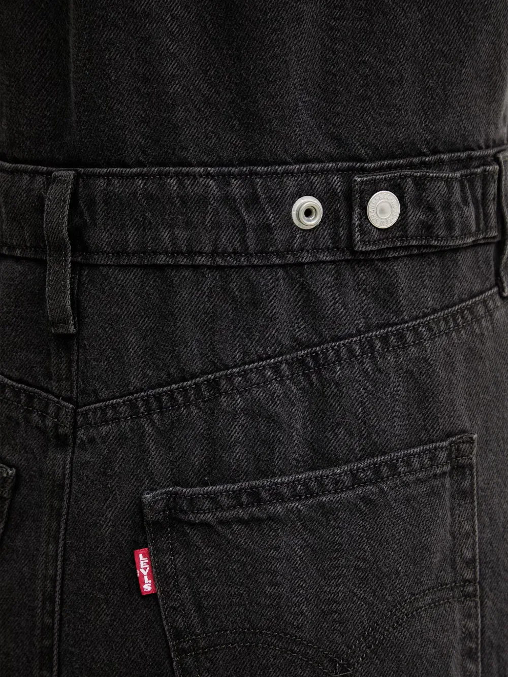 Levi's Denim button-up mini-jurk Zwart