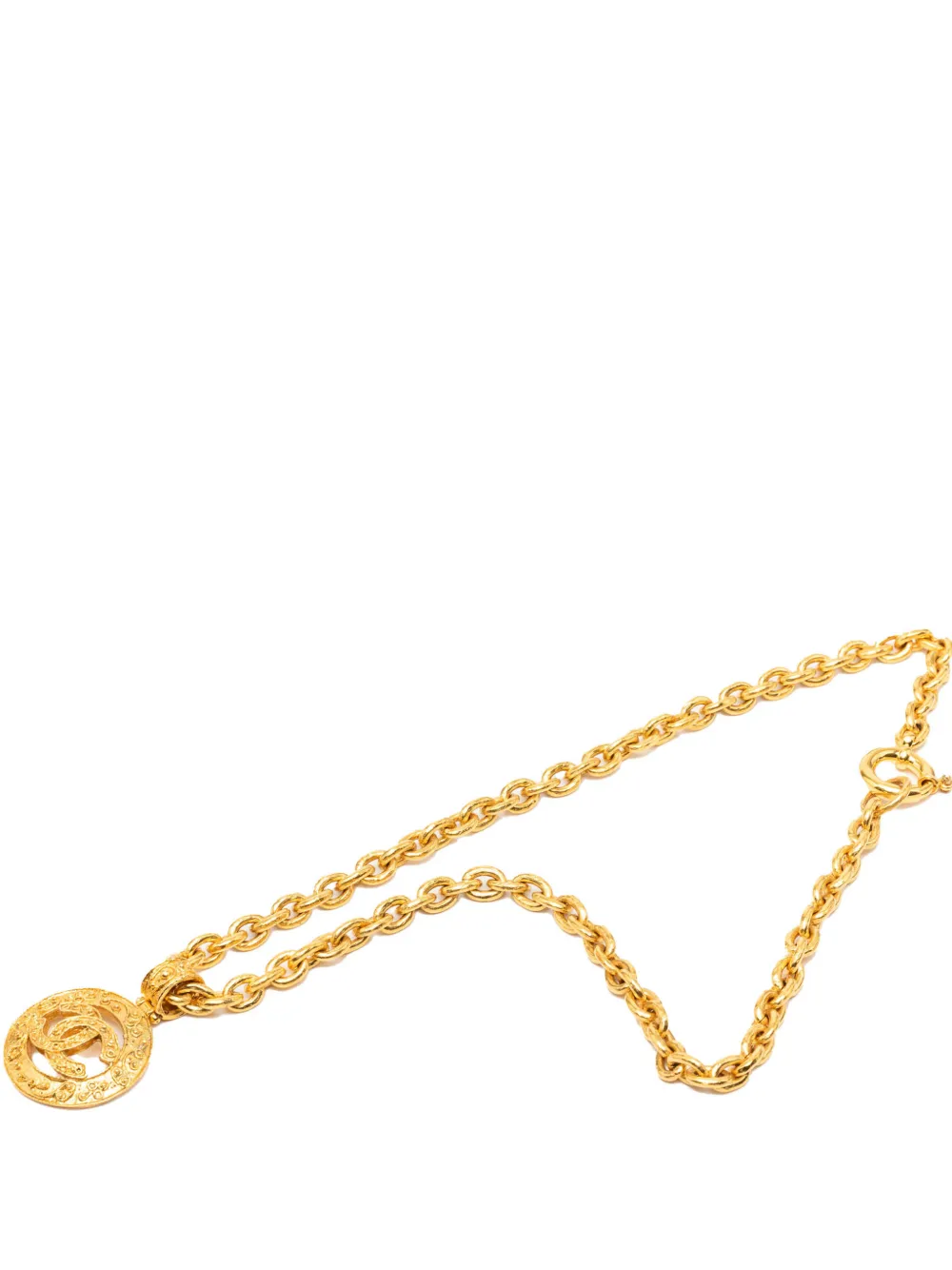 CHANEL Pre-Owned 2004 CC Gold Plated Medallion Pendant Necklace costume necklace - Oro