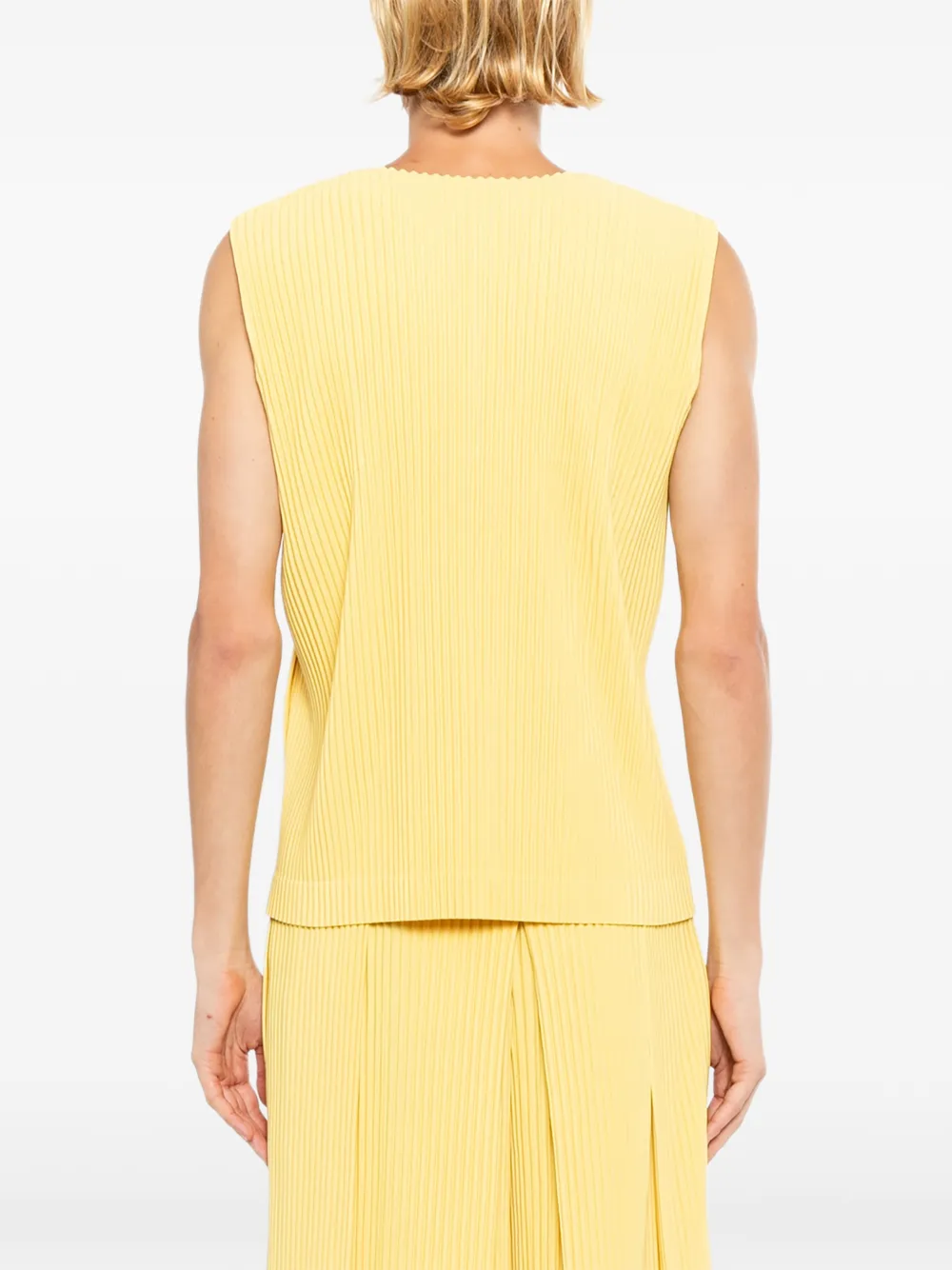 Homme Plissé Issey Miyake Geplooide spencer Geel