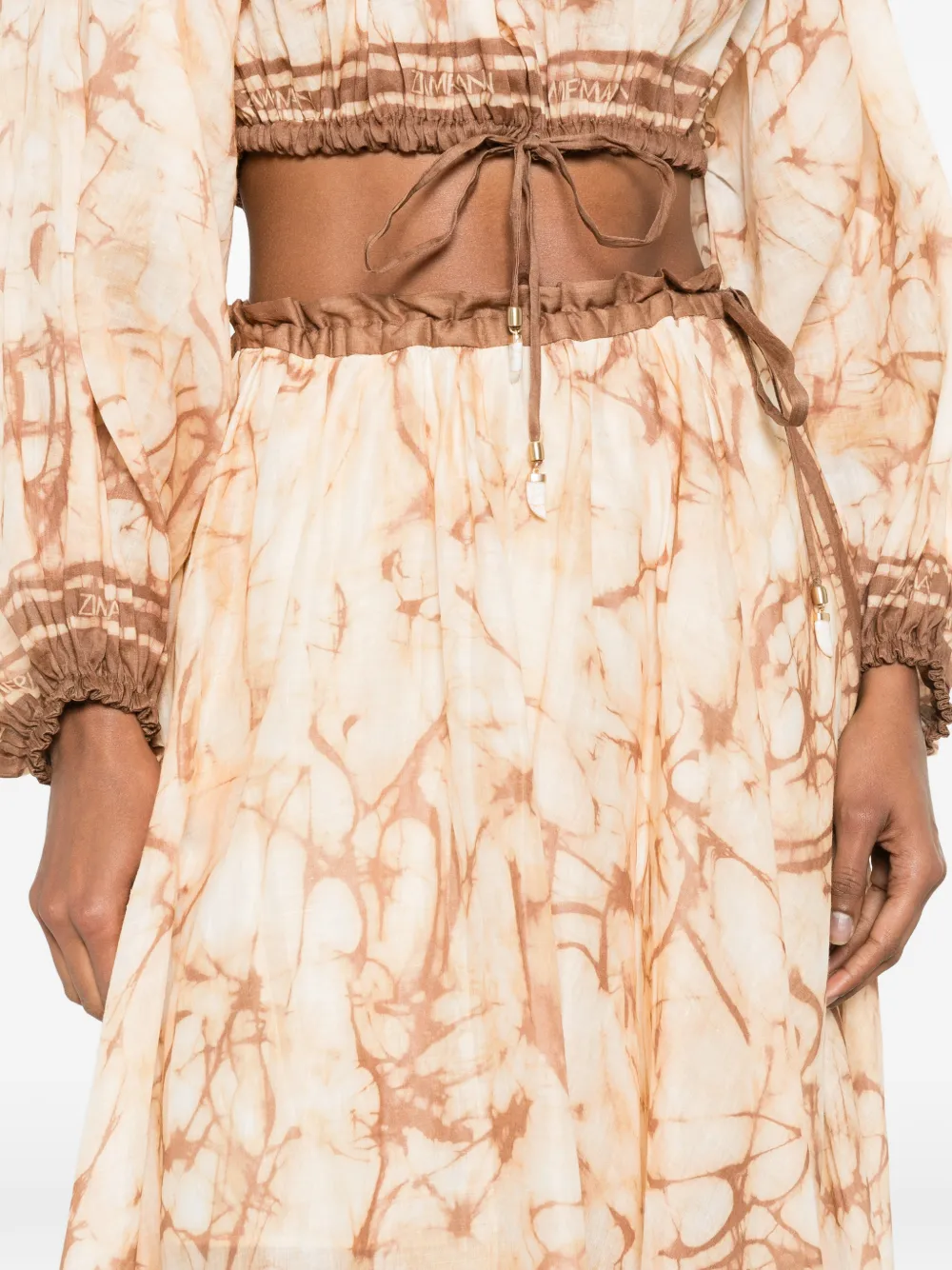 ZIMMERMANN Indra midi-rok Beige