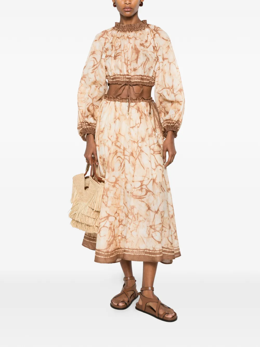 ZIMMERMANN Indra midi-rok Beige
