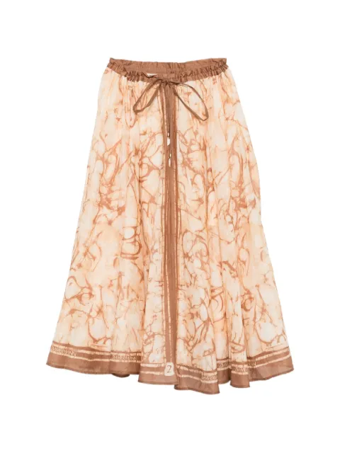 ZIMMERMANN midi Indra tie-dye drawstring skirt