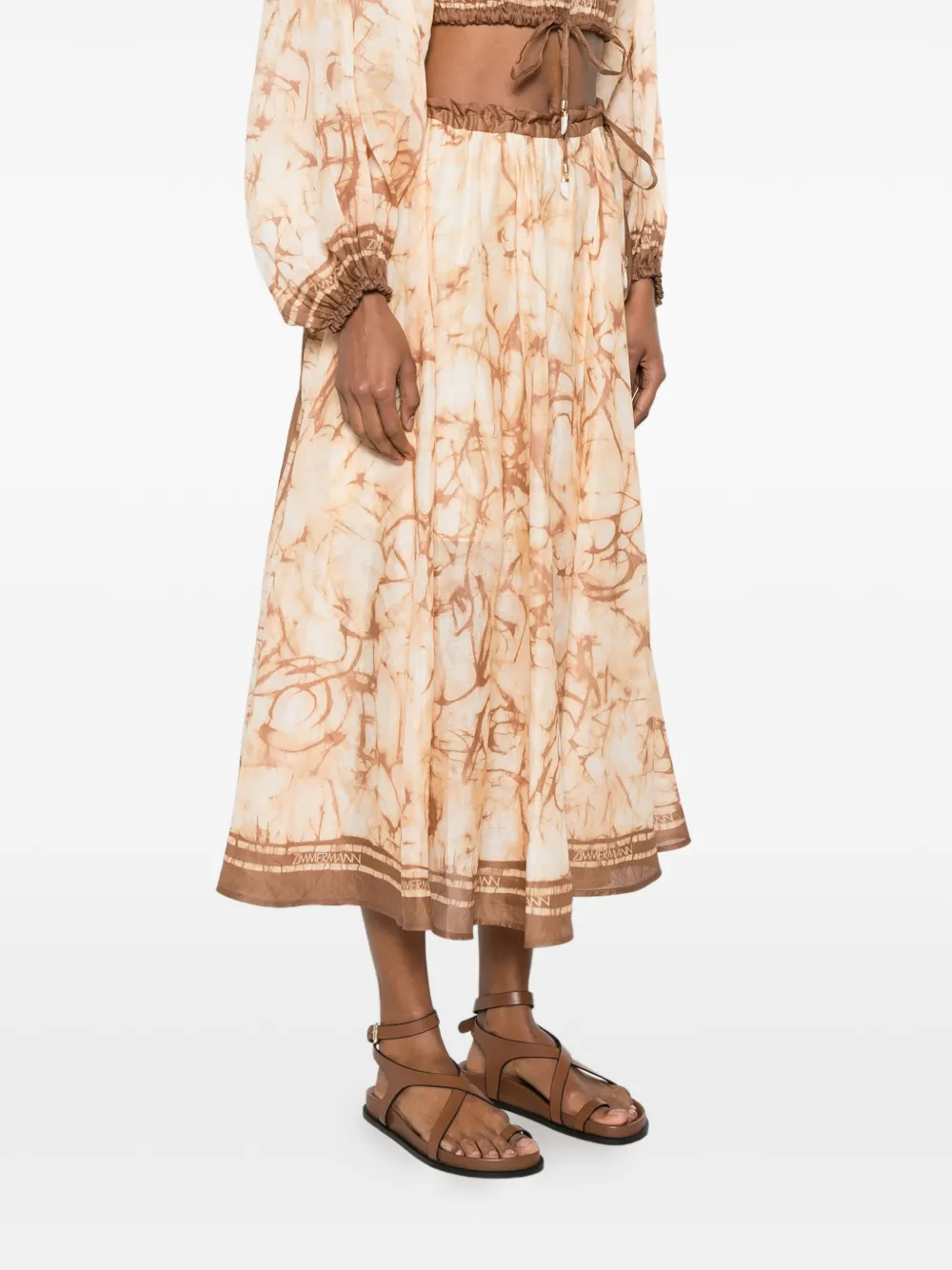 ZIMMERMANN Indra midi-rok Beige