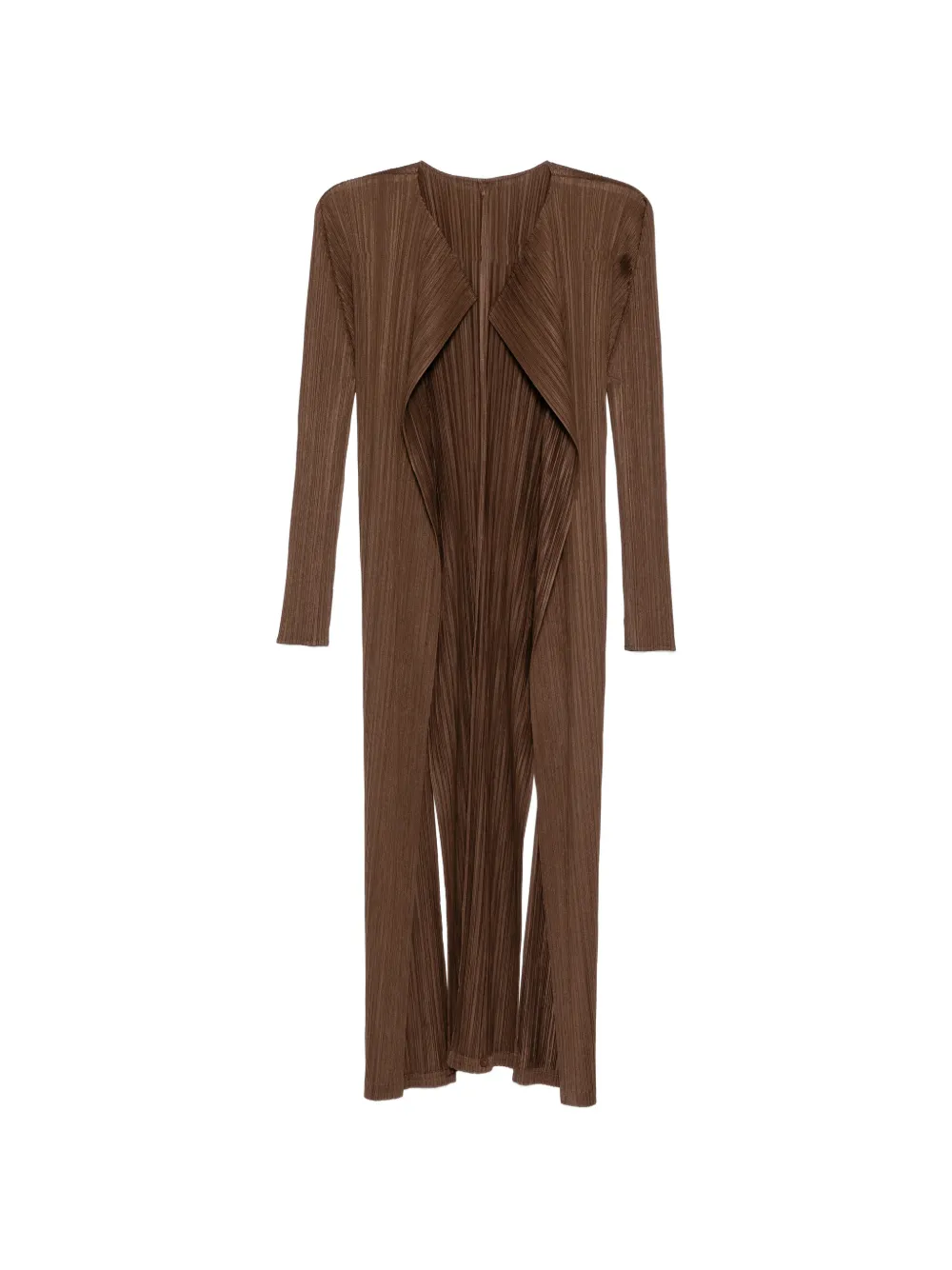 Pleats Please Issey Miyake Swing pleated coat - Marrone