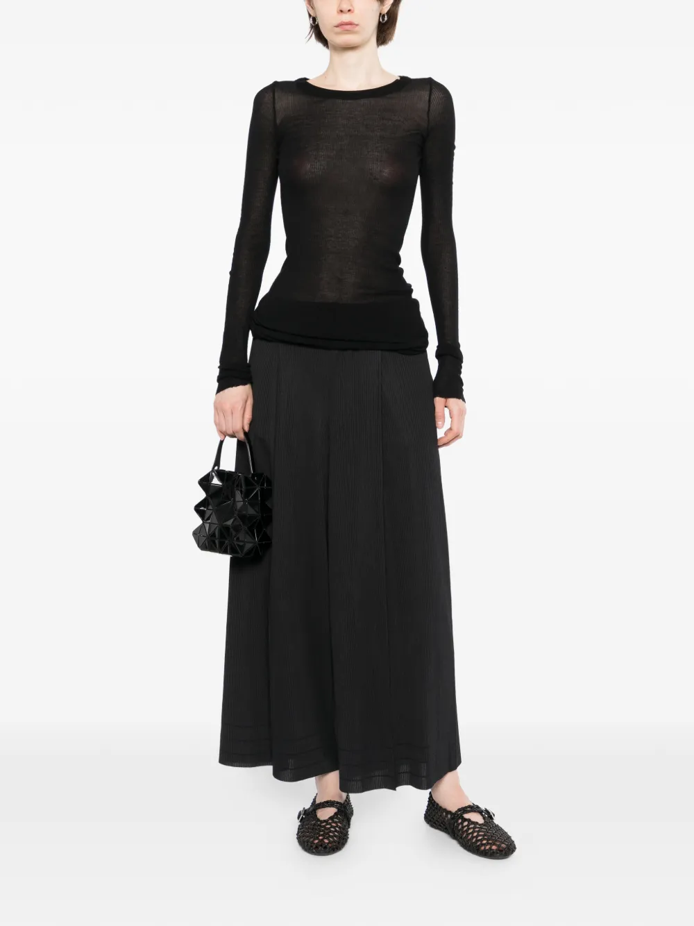 Pleats Please Issey Miyake A-POC geplooide broek Zwart