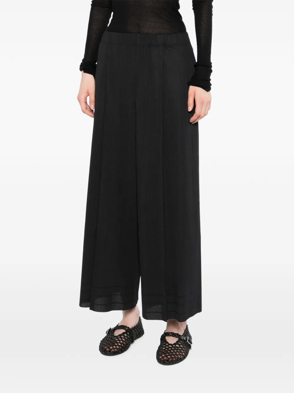 Pleats Please Issey Miyake A-POC geplooide broek Zwart
