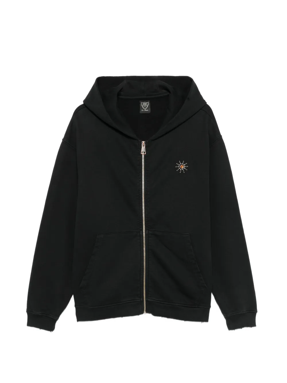 Htc Los Angeles embellished zip-up hoodie - Nero