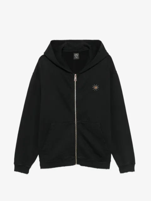 Htc Los Angeles embellished zip-up hoodie