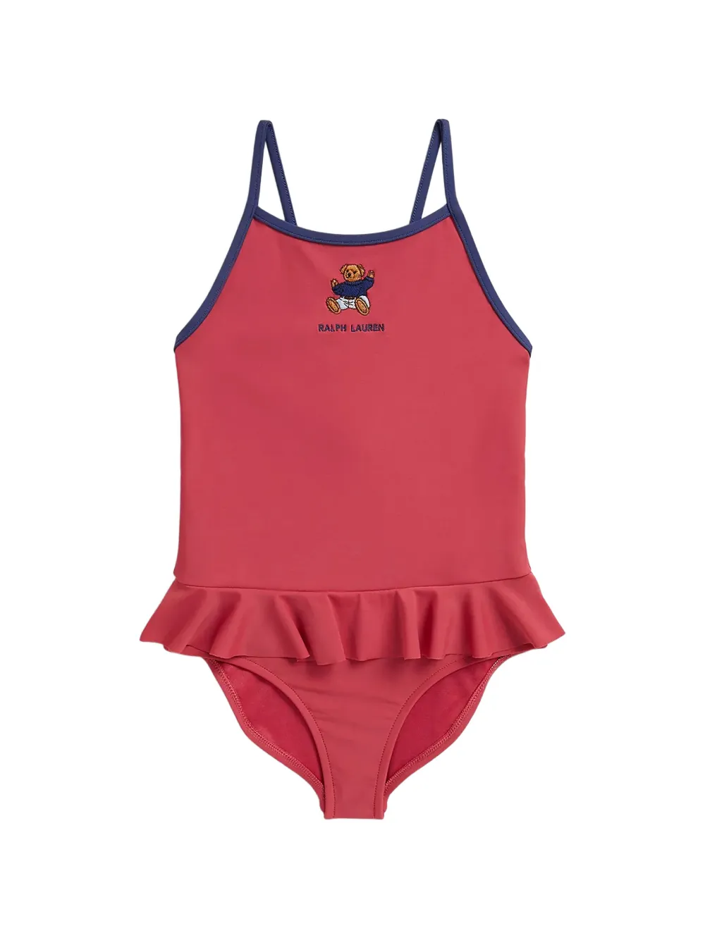 POLO RALPH LAUREN KIDS Gerüschter Polo Bear Badeanzug - Rot
