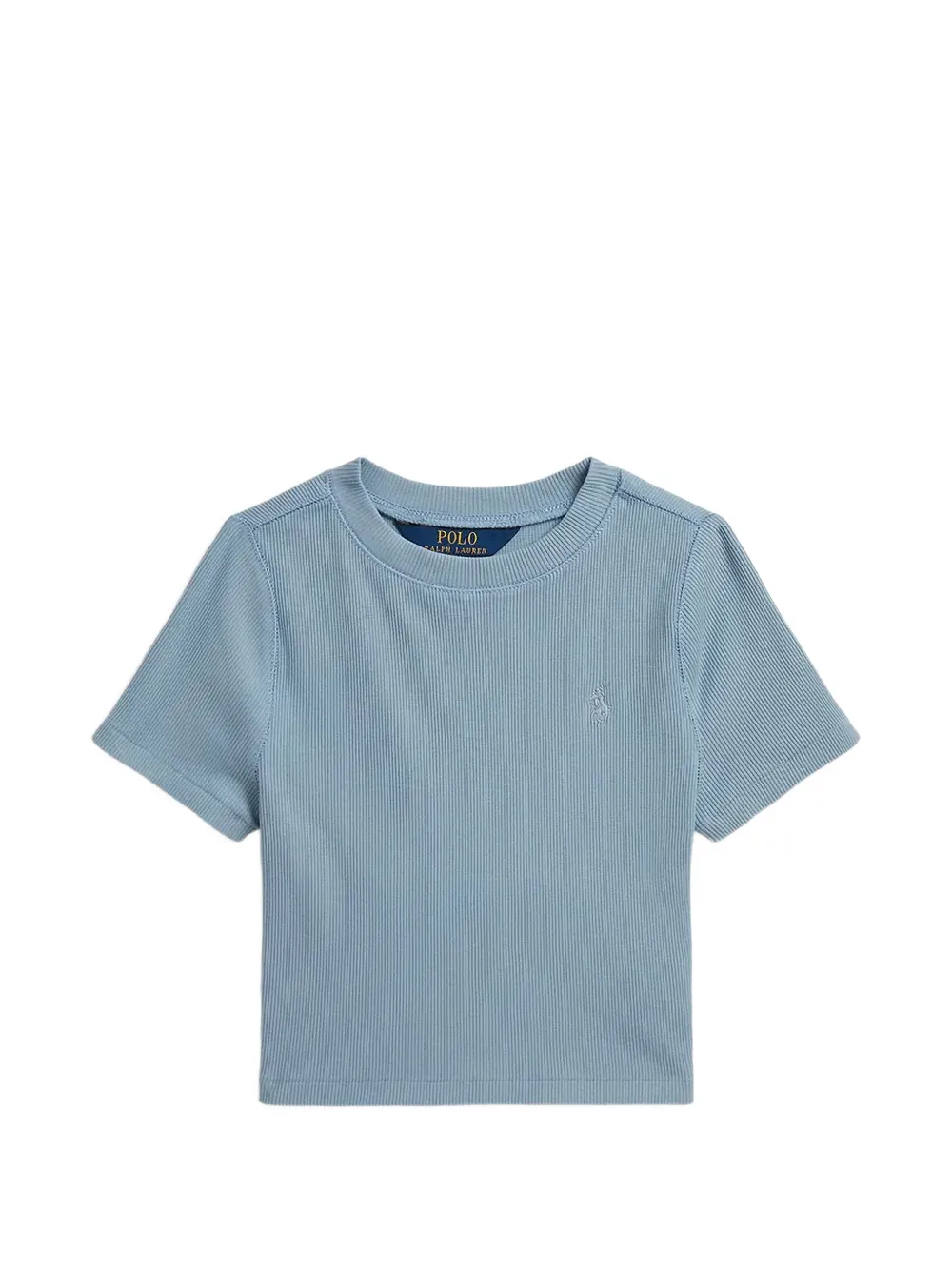 POLO RALPH LAUREN KIDS ribbed logo-embroidered T-shirt - Blu