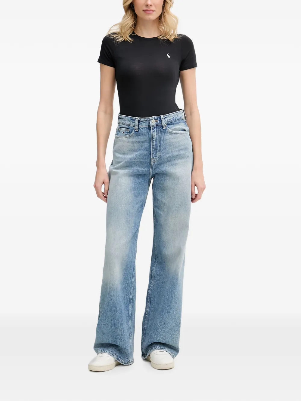 Polo Ralph Lauren Romper met geborduurd logo en ronde hals Zwart