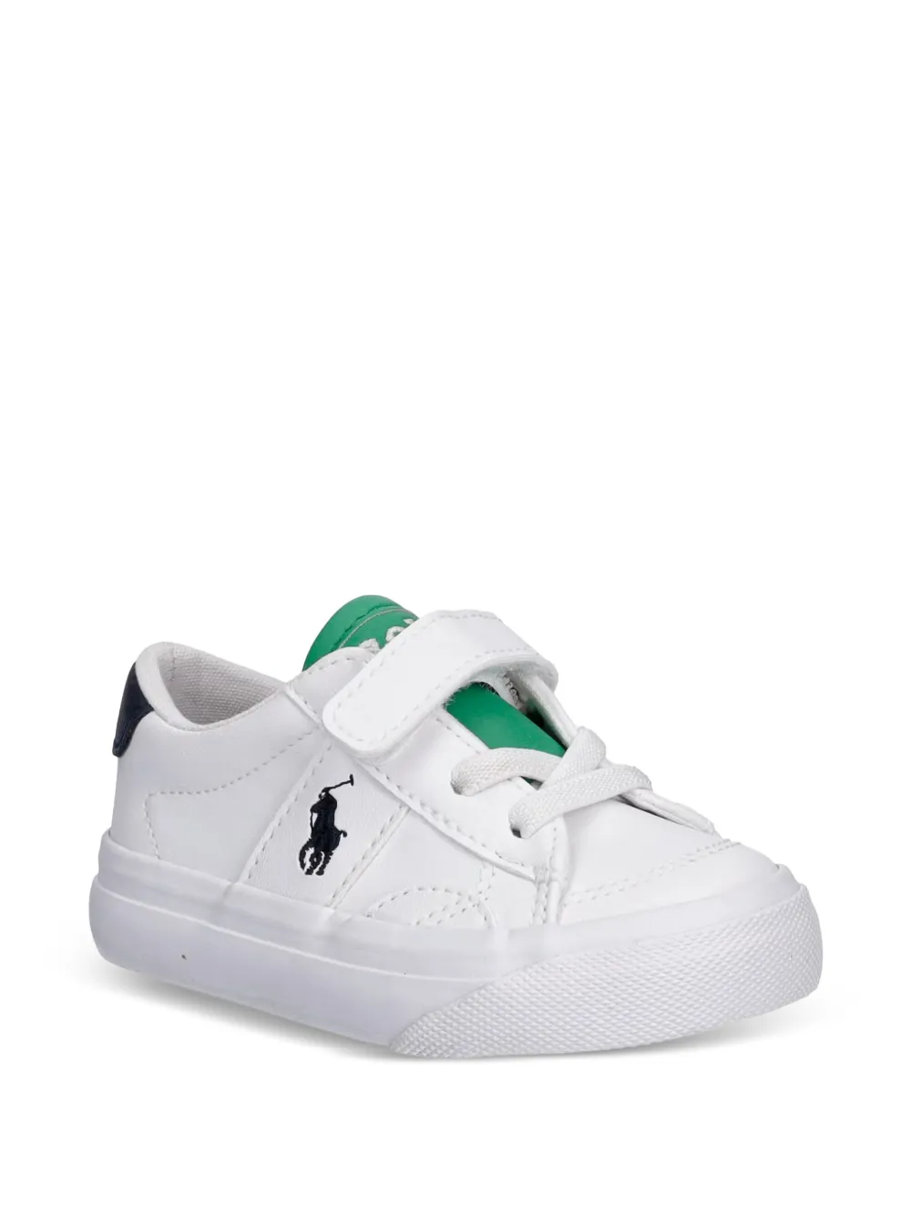 POLO RALPH LAUREN KIDS baskets à broderie Pony et attache scratch - Blanc