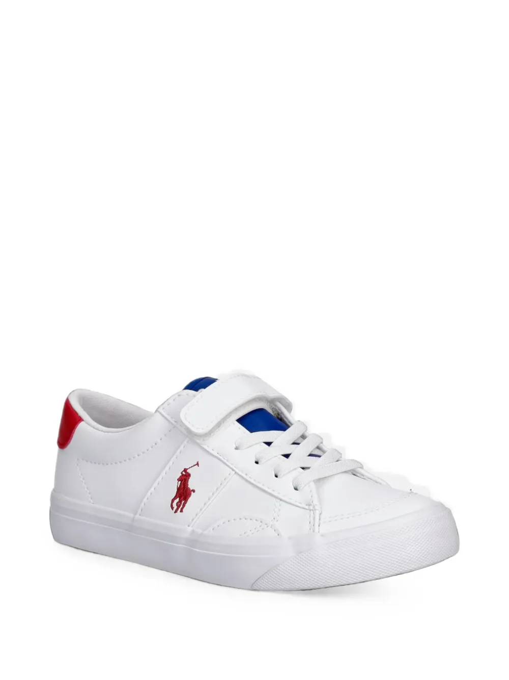 POLO RALPH LAUREN KIDS logo-embroidered touch-strap sneakers - Bianco