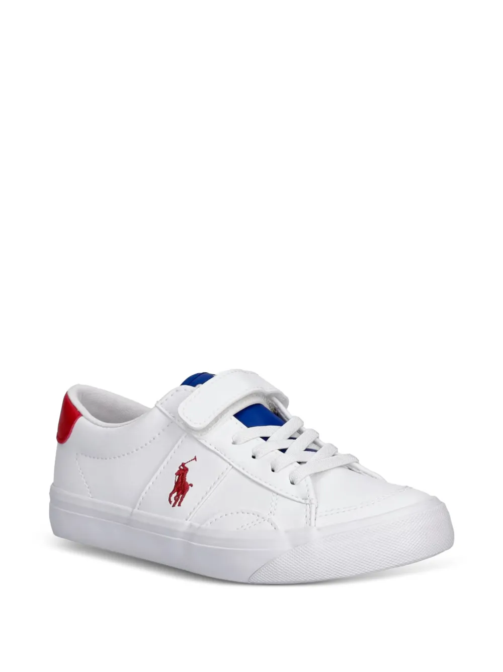 POLO RALPH LAUREN KIDS baskets à logo brodé - Blanc