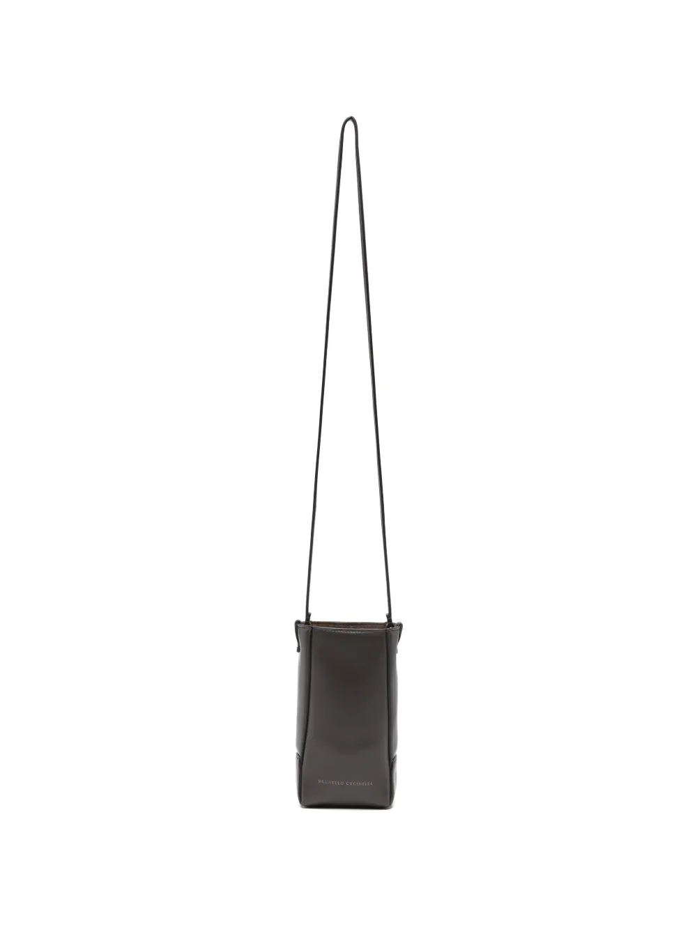 Brunello Cucinelli monili-trim leather cross body bag - Marrone