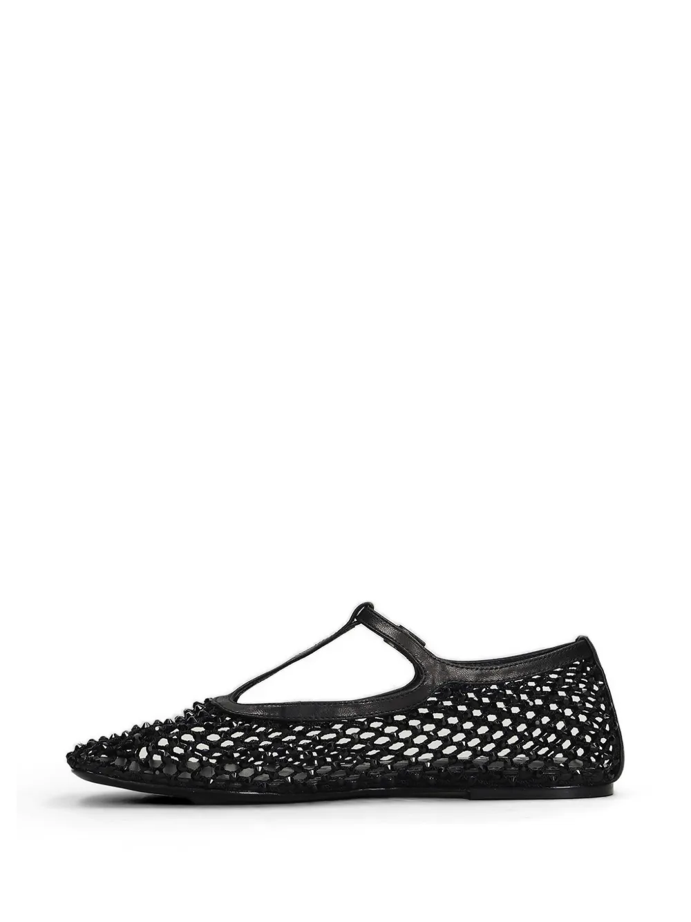 strategia shoes crystal-embellished mesh ballet flats Zwart