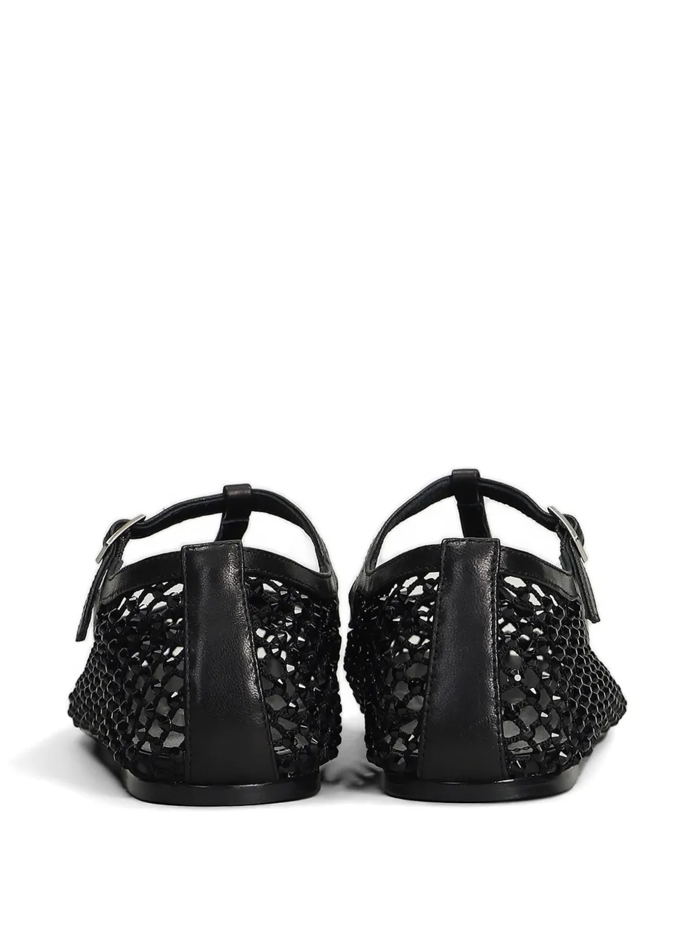 strategia shoes crystal-embellished mesh ballet flats Zwart