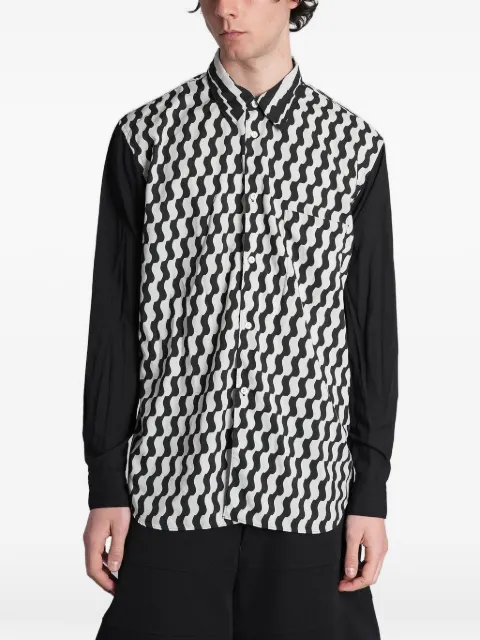 Comme des Garçons Homme Plus wave-print panelled shirt