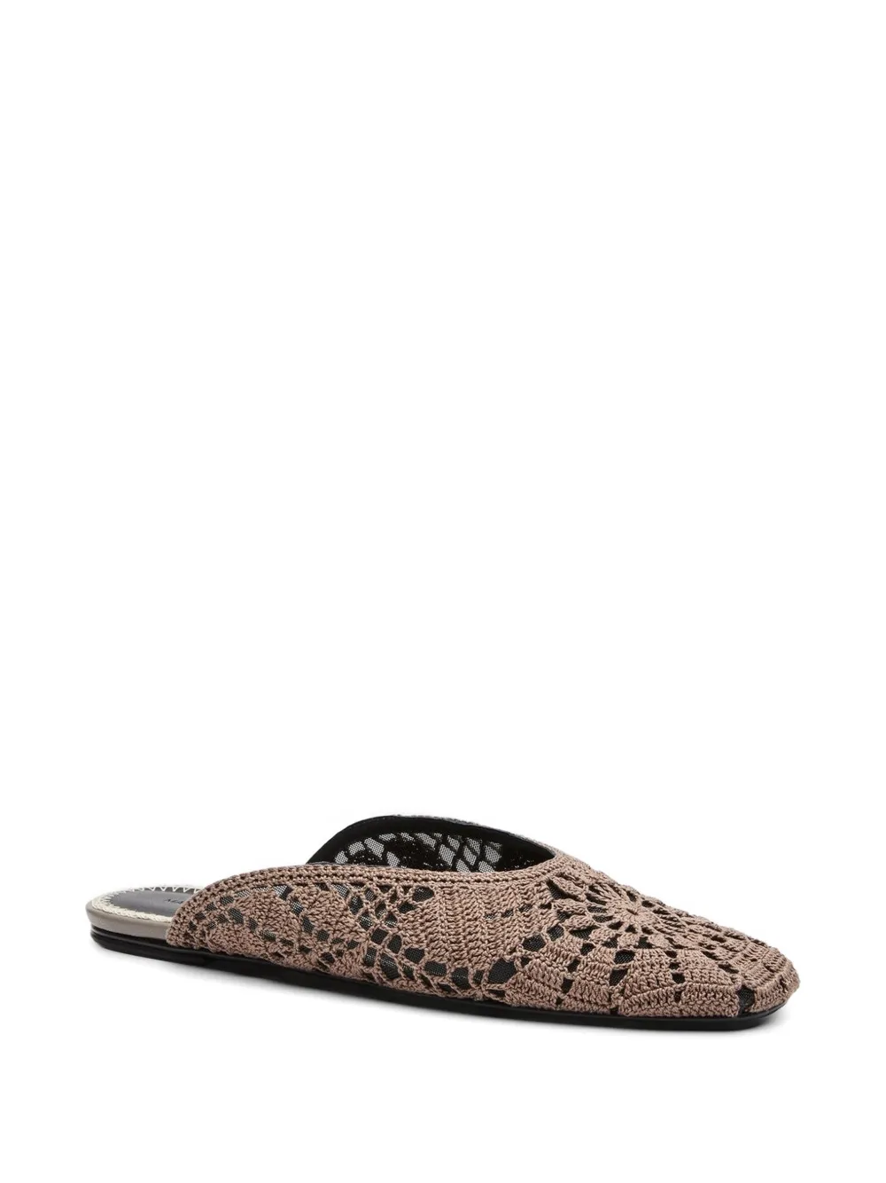 Magda Butrym crochet-knit floral flat mules Bruin