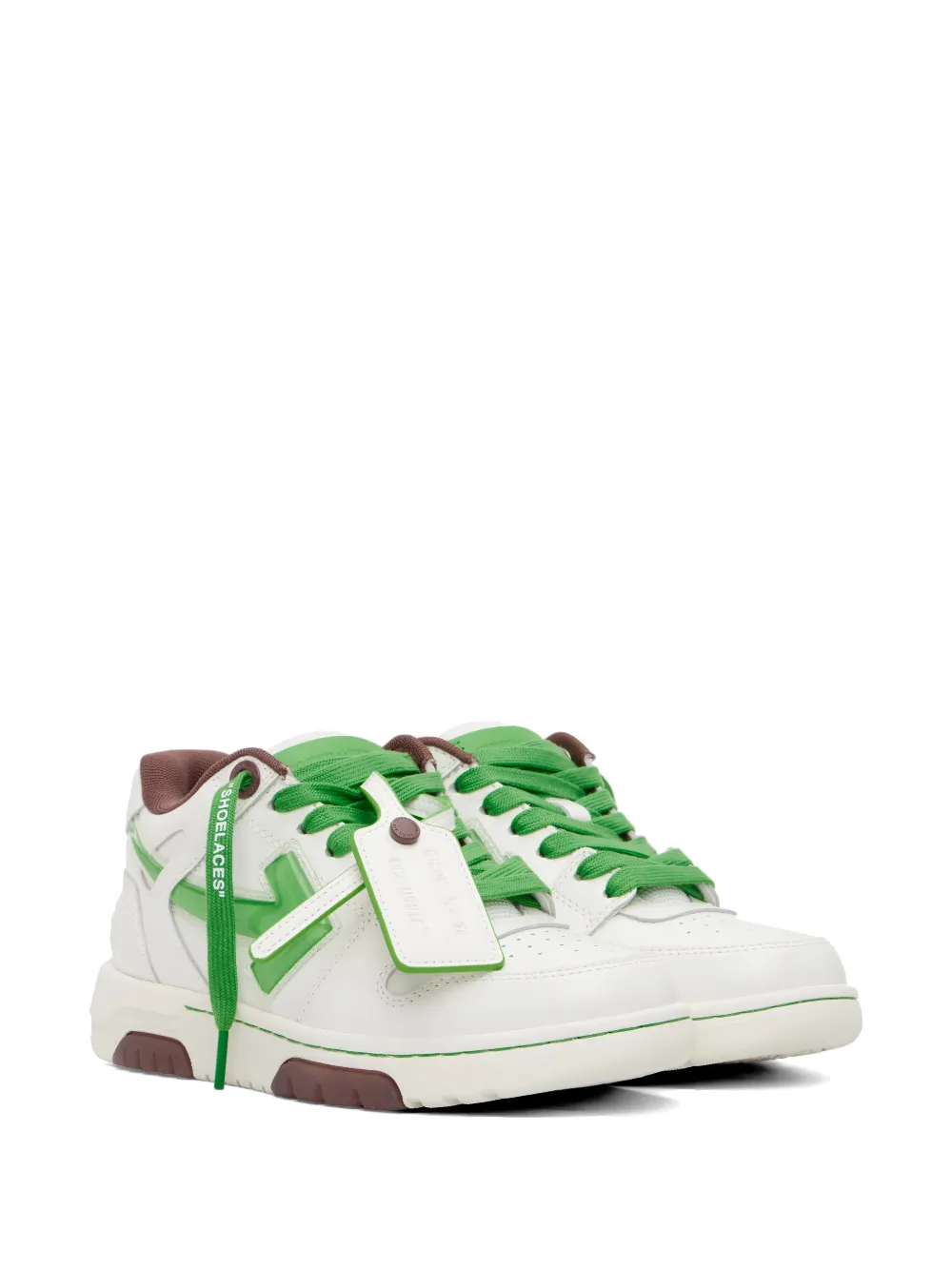 Off-White arrow-patch leather sneakers Wit