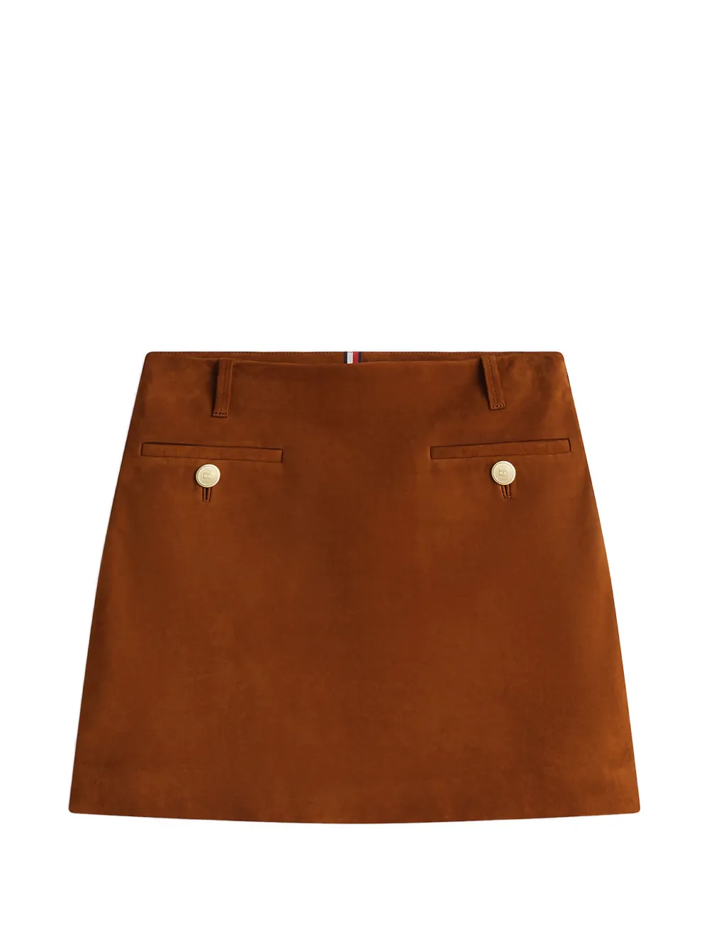 Tommy Hilfiger button-detail A-line mini skirt - Marrone