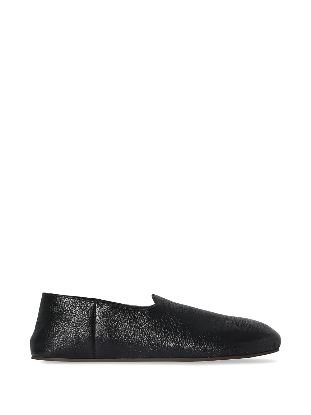 The Row grained-leather slippers - Nero