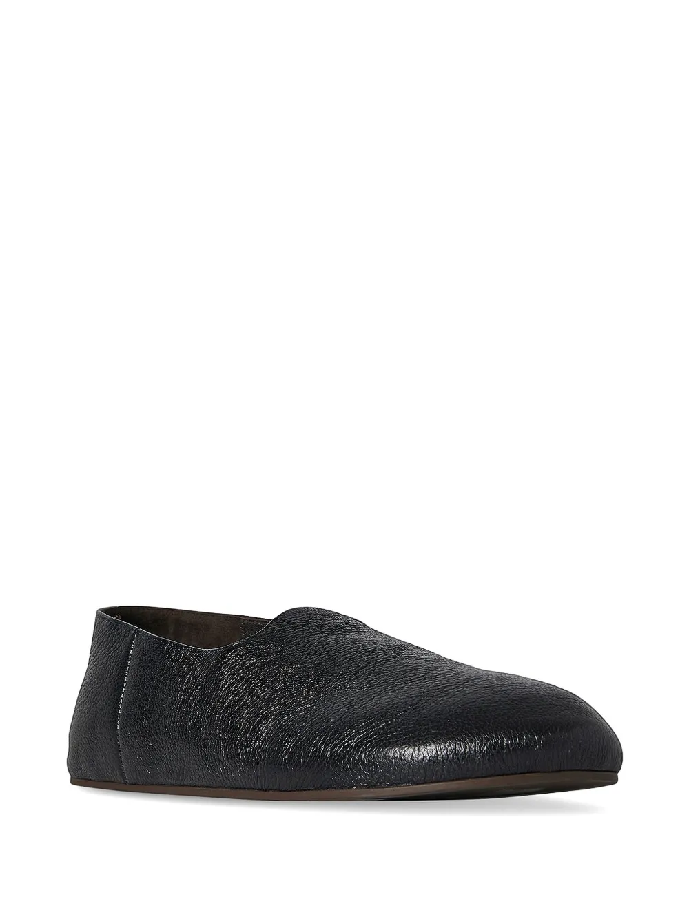 The Row grained-leather slippers Zwart