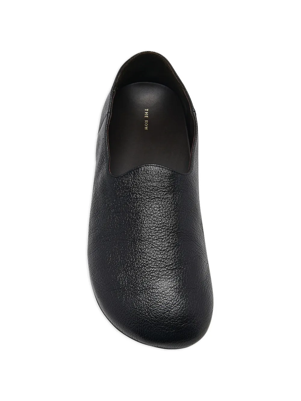 The Row grained-leather slippers Zwart