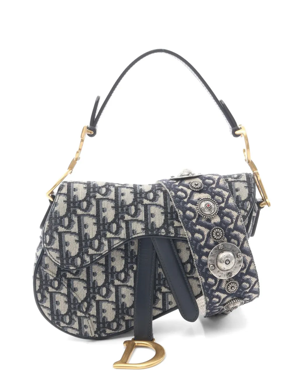 Christian Dior Pre-Owned 2010s Oblique Saddle handbag - Neutrals