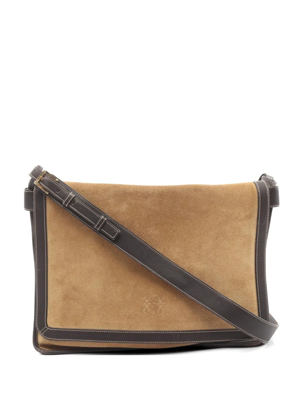 【LOEWE】ロエベ  ショルダーバッグ/スエード/レザー/ベージュ/ホワイト アナグラム ワンショルダーバッグ スエード レザー ベージュ
