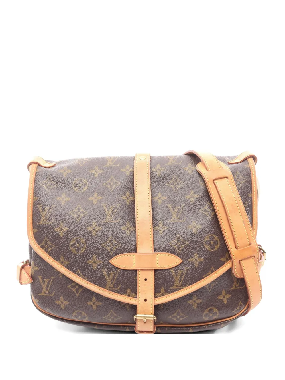 Louis Vuitton Pre-Owned 2005 30 Saumur monogram-pattern shoulder bag - Braun