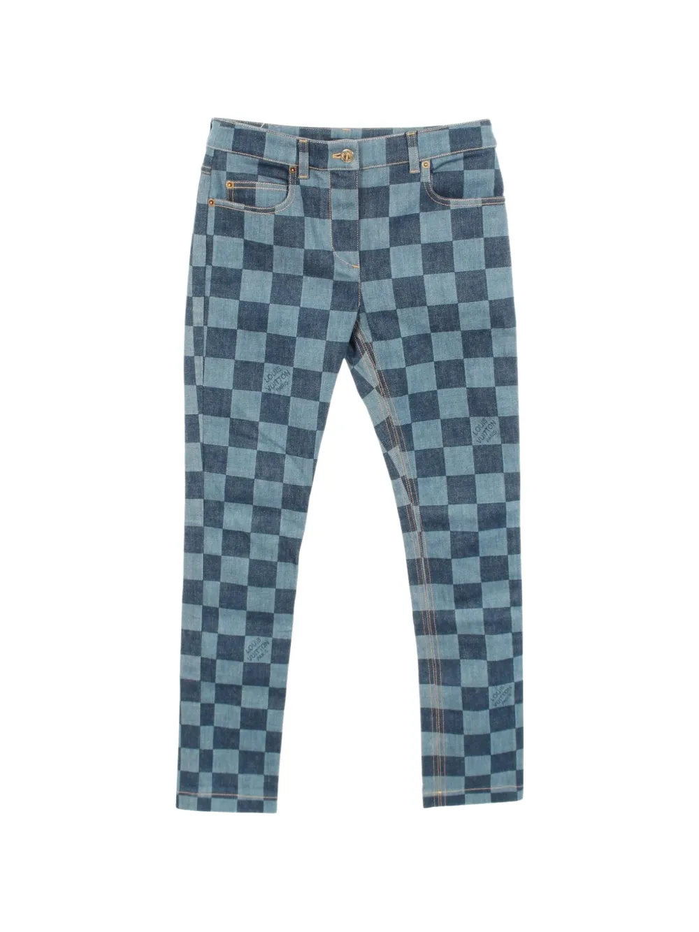 Louis Vuitton Pre-Owned 2010s Damier denim jeans - Blau