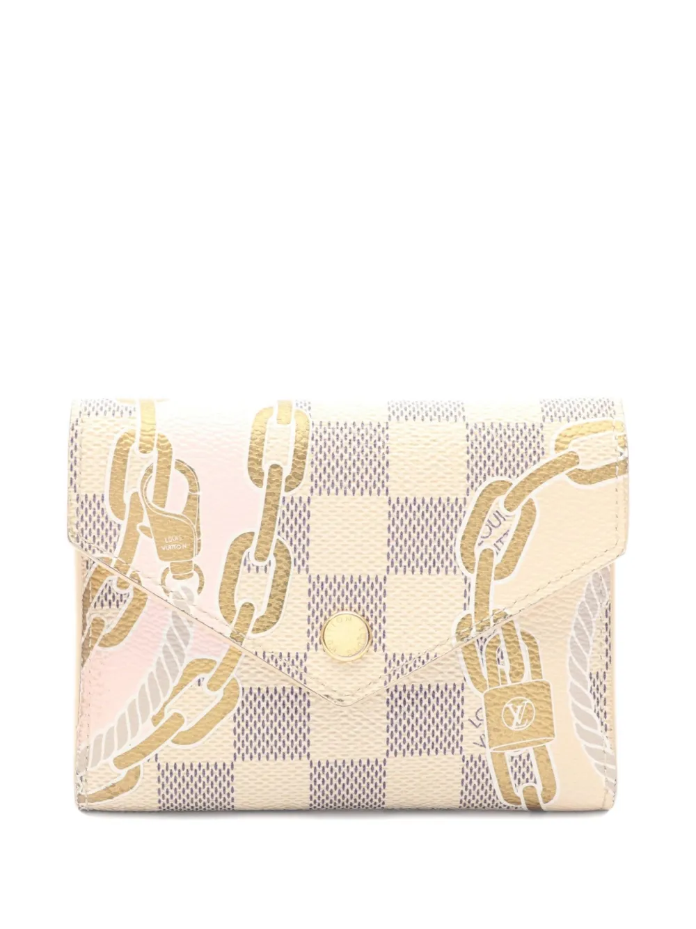 Louis Vuitton Pre-Owned 2021s Damier Azur Victorine wallet - Nude