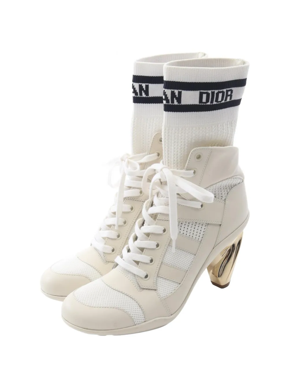 Christian Dior Pre-Owned 2010s D-Zenith lace-up boots - Nude