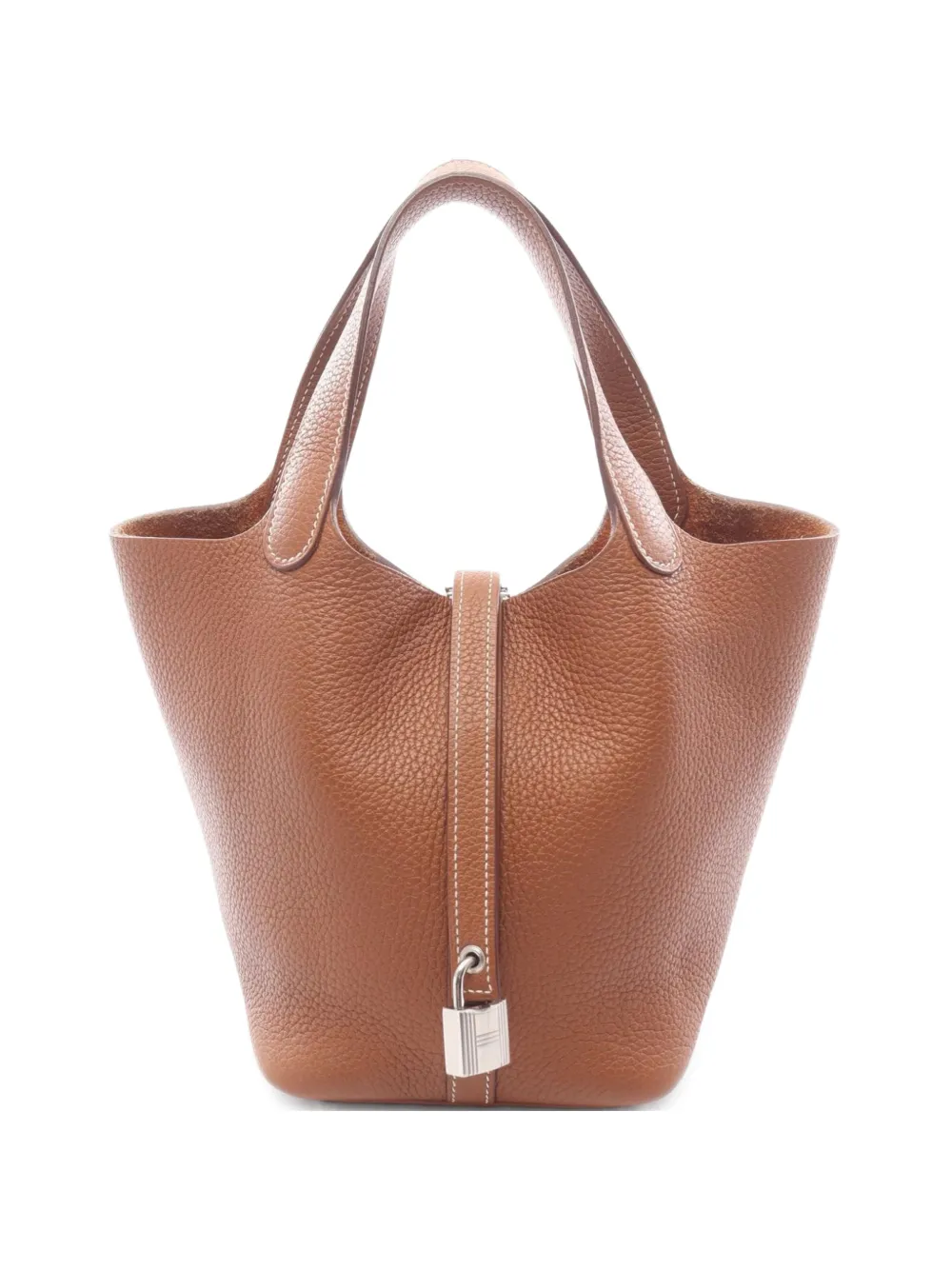 Hermès Pre-Owned 2021 PM Picotin Lock Clemence-leather tote bag - Marrone