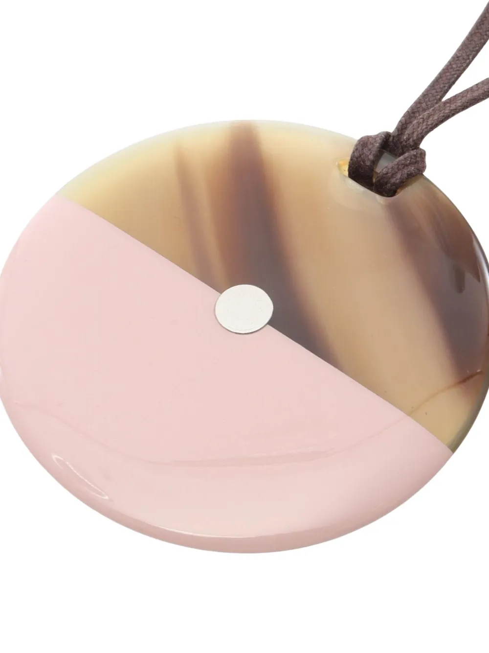 Hermès Pre-owned Minimal City Buffalo Horn Pendant Necklace in Pink, view 3