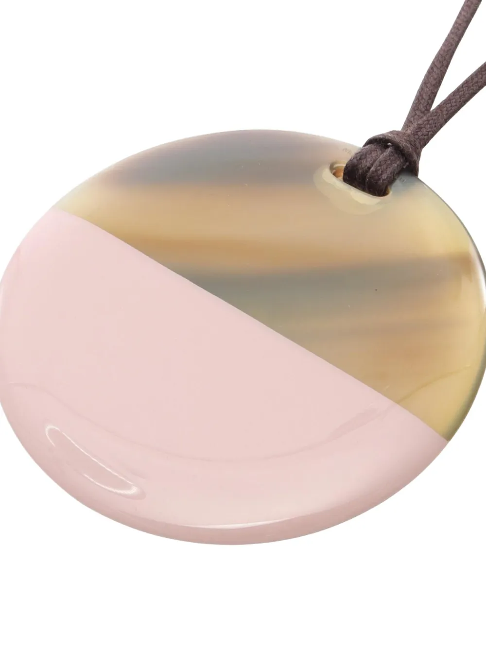 Hermès Pre-owned Minimal City Buffalo Horn Pendant Necklace in Pink, view 2