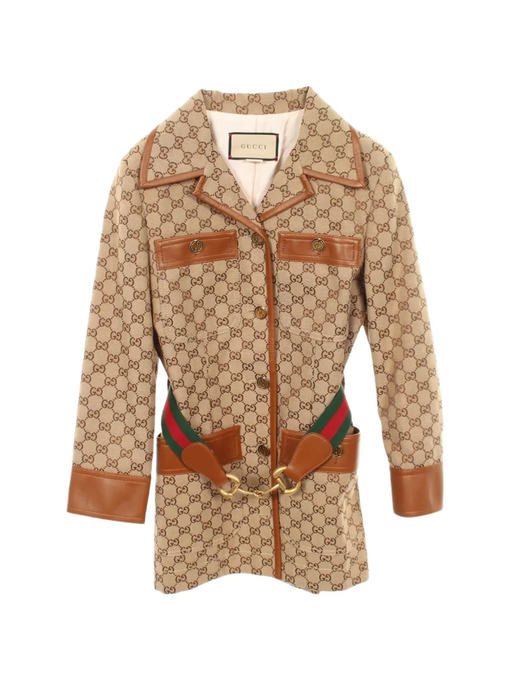 Gucci Pre-Owned Giacca con morsetto GG - Marrone