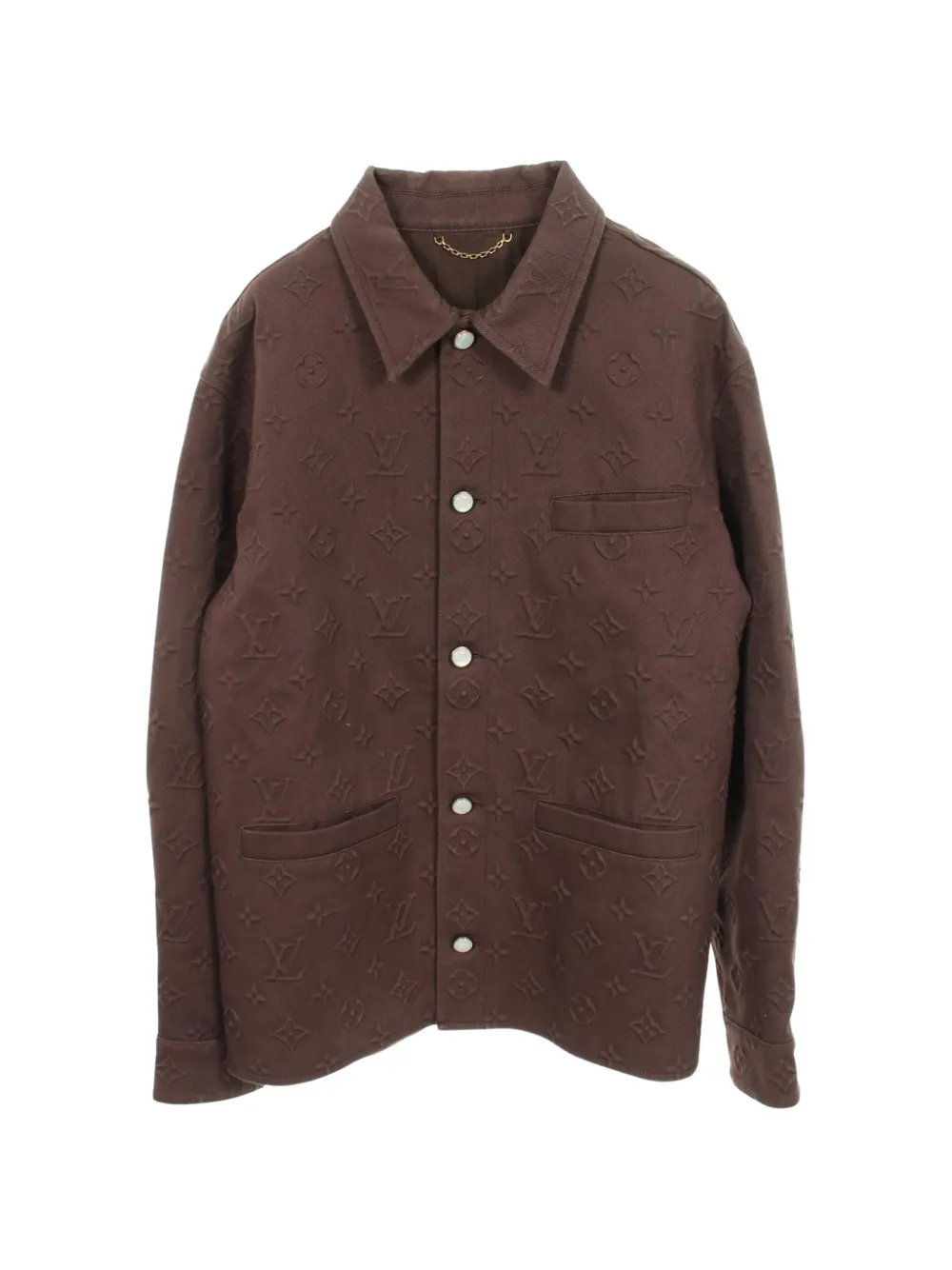 Louis Vuitton Pre-Owned 2010s Monogram embossed oversized jacket - Marrone