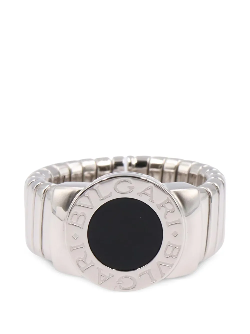 Bvlgari Pre-Owned 2010s Tubogas onyx ring - Argento