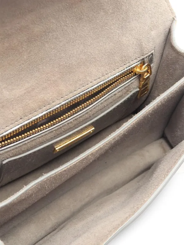 Miu Miu Pre-Owned 00s Madras Leather Shoulder Bag | Silver