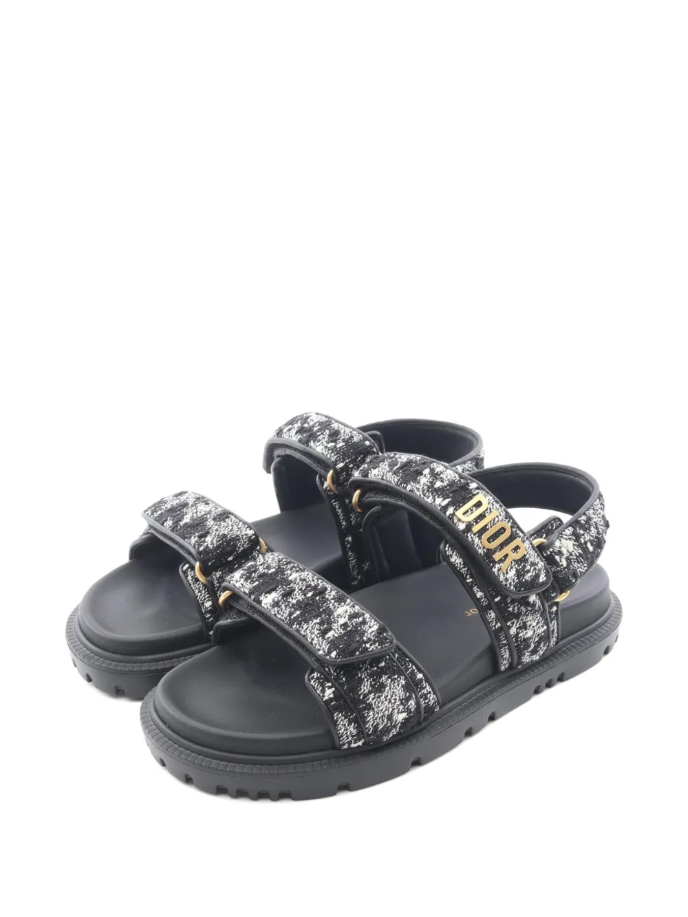 Christian Dior Pre-Owned DiorAct tweed sandals - Nero