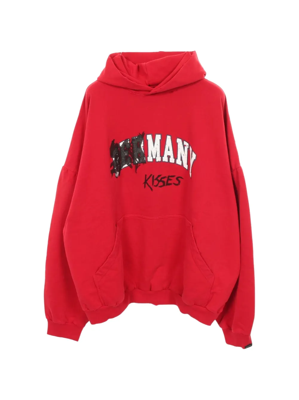 Balenciaga Pre-Owned Many Kisses distressed-graphic hoodie - Rosso