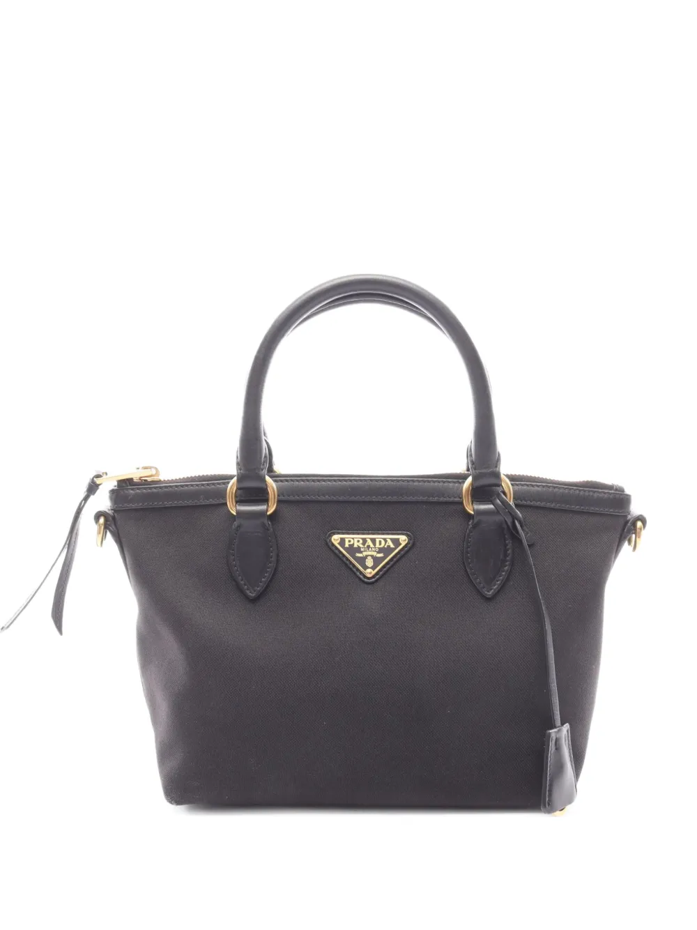 Prada Pre-Owned 2000s leather-trim handbag - Nero